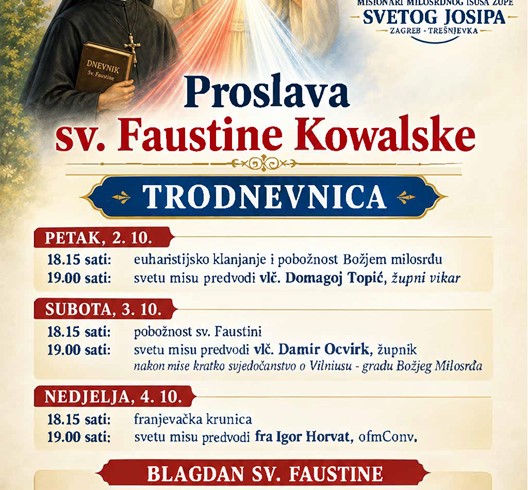 Proslava spomendana sv. Faustine Kowalske u Župi sv. Josipa 